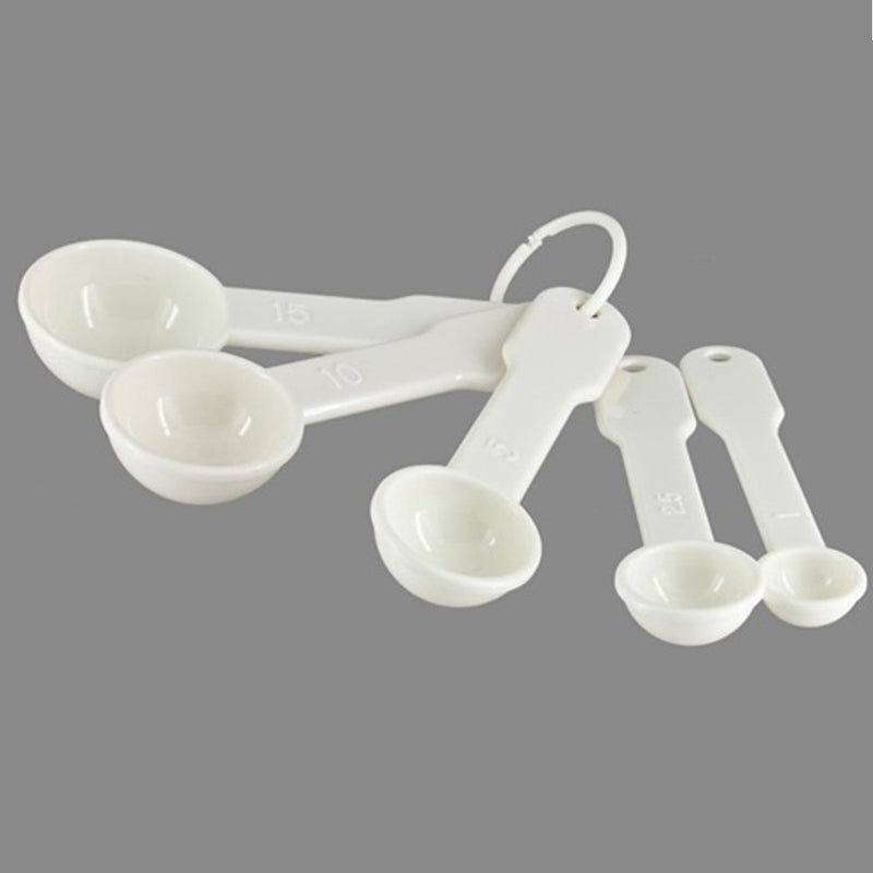 Bezall 5 in 1 White Plastic 1g 2.5g 5g 10g 15g Measuring Spoons Set Kitchen Baking Tools - Image 2